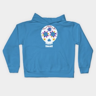 Dia de Los Muertos Azul Kids Hoodie